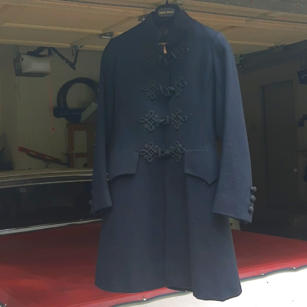 Saint Laurent Rive Gauche Black Wool Coat